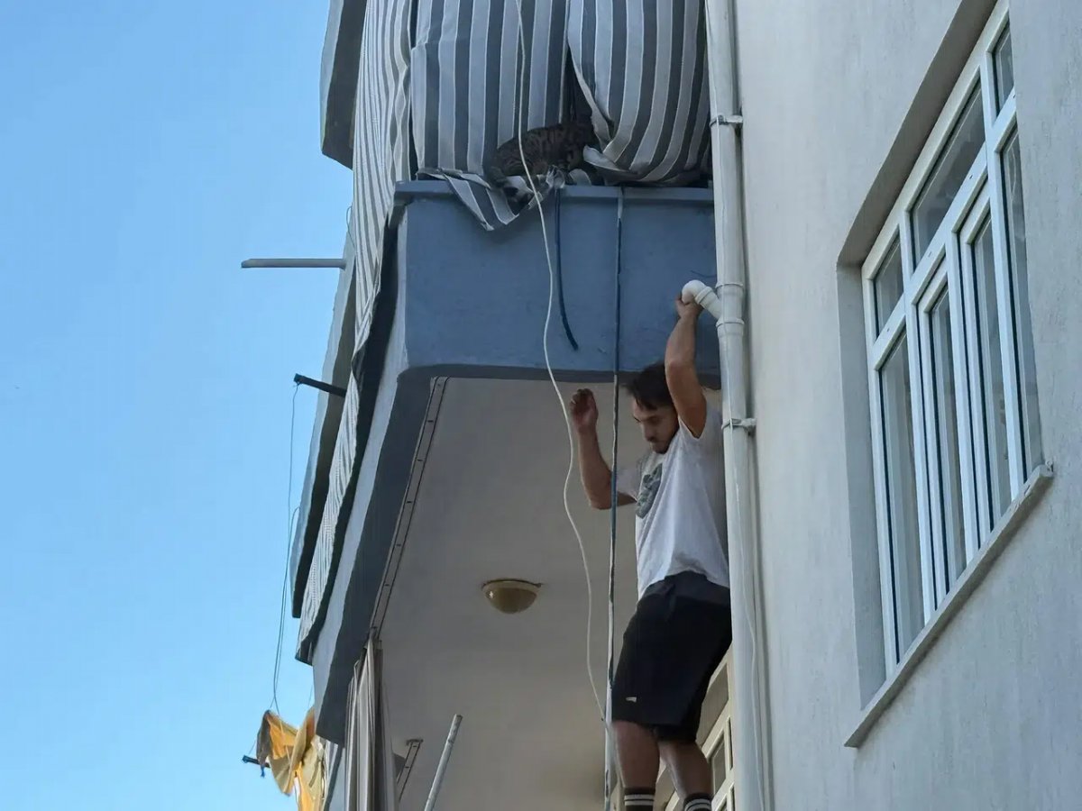Antalya'da Ev Sahibi Dairesini Ateşe Verdi: Mahsur Kalan Kediyi Kiracısı Kurtardı