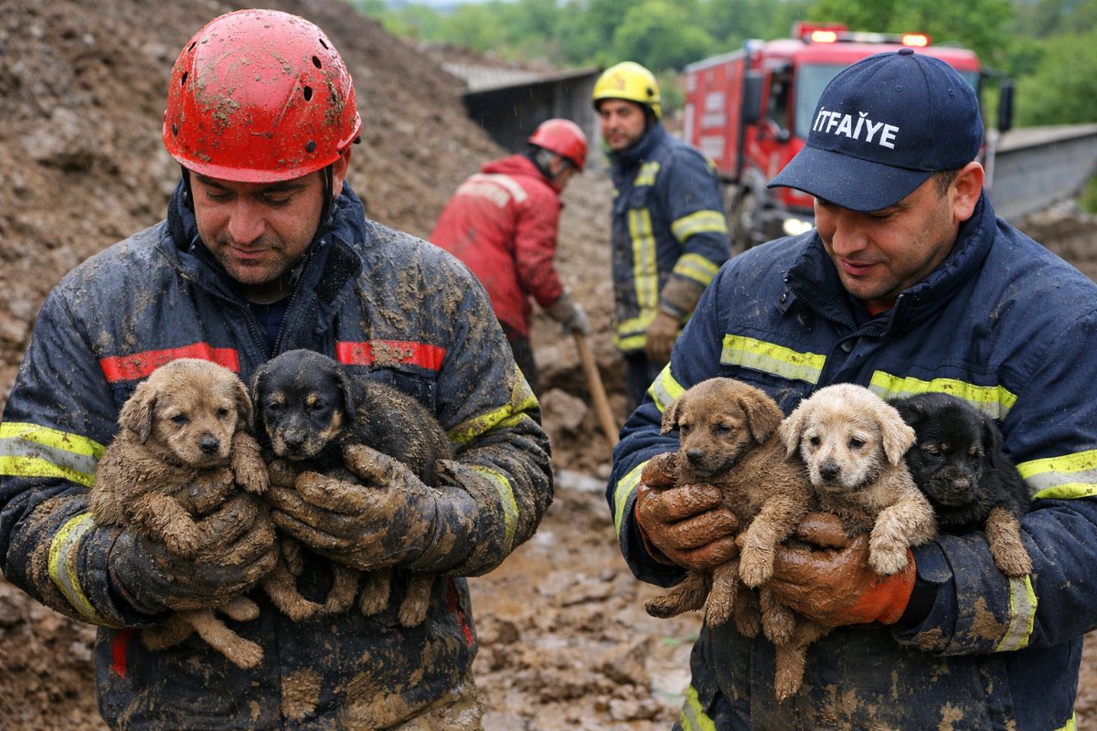 Hatay Dörtyol’da Toprak Kayması: Göçük Altındaki 5 Yavru Köpek Kurtarıldı