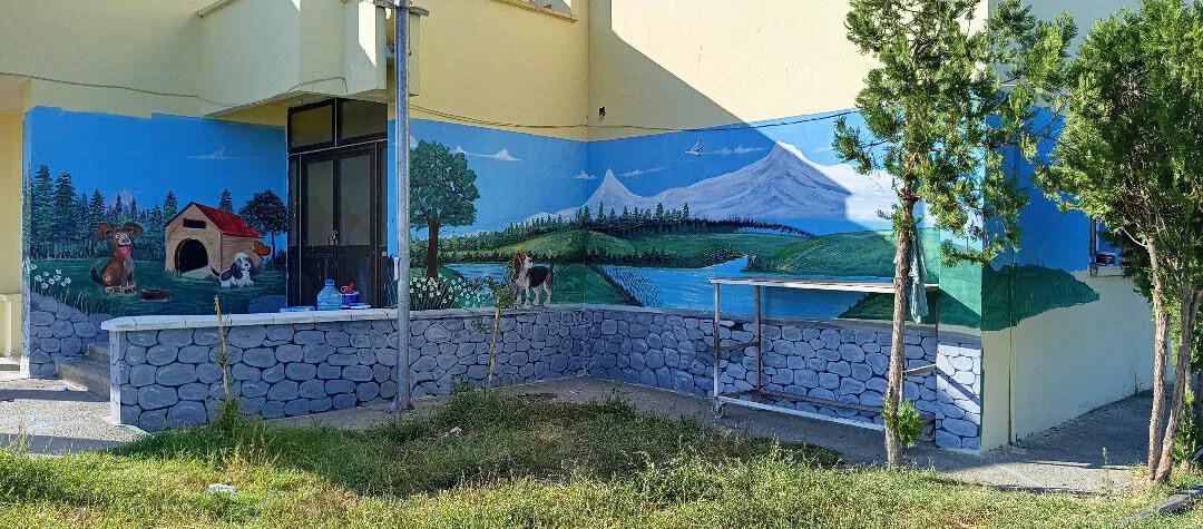 Iğdır’daki hayvan barınağı sanat dokunuşuyla bambaşka bir görünüme kavuştu